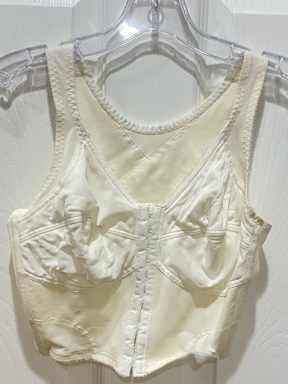 Vintage Montgomery Ward 
Longline Front-Closure Shaping Bustier in Cream 36C
